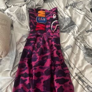 Purple Bape Camo Shark Full Zip